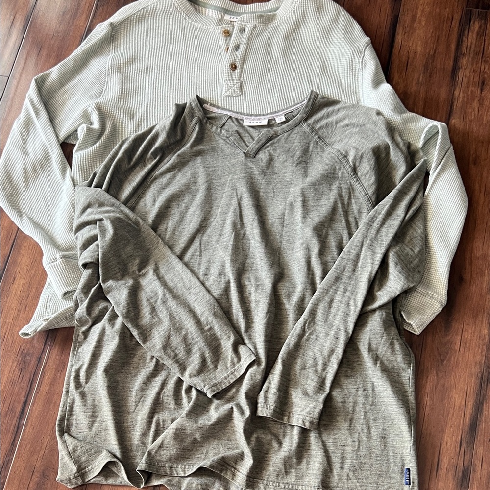 Rowm Men's Long Sleeve Henley and V-Neck Shirts